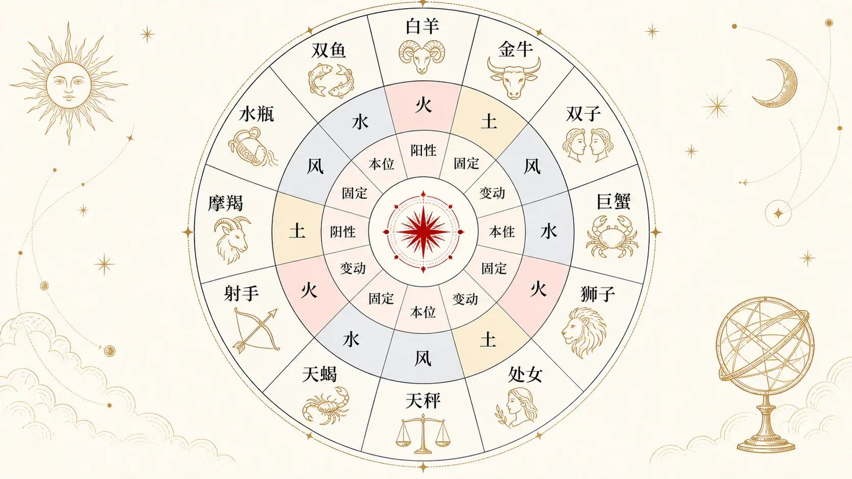 瓦伦斯占星选集·卷一第二节黄道十二星座的本性配图1
