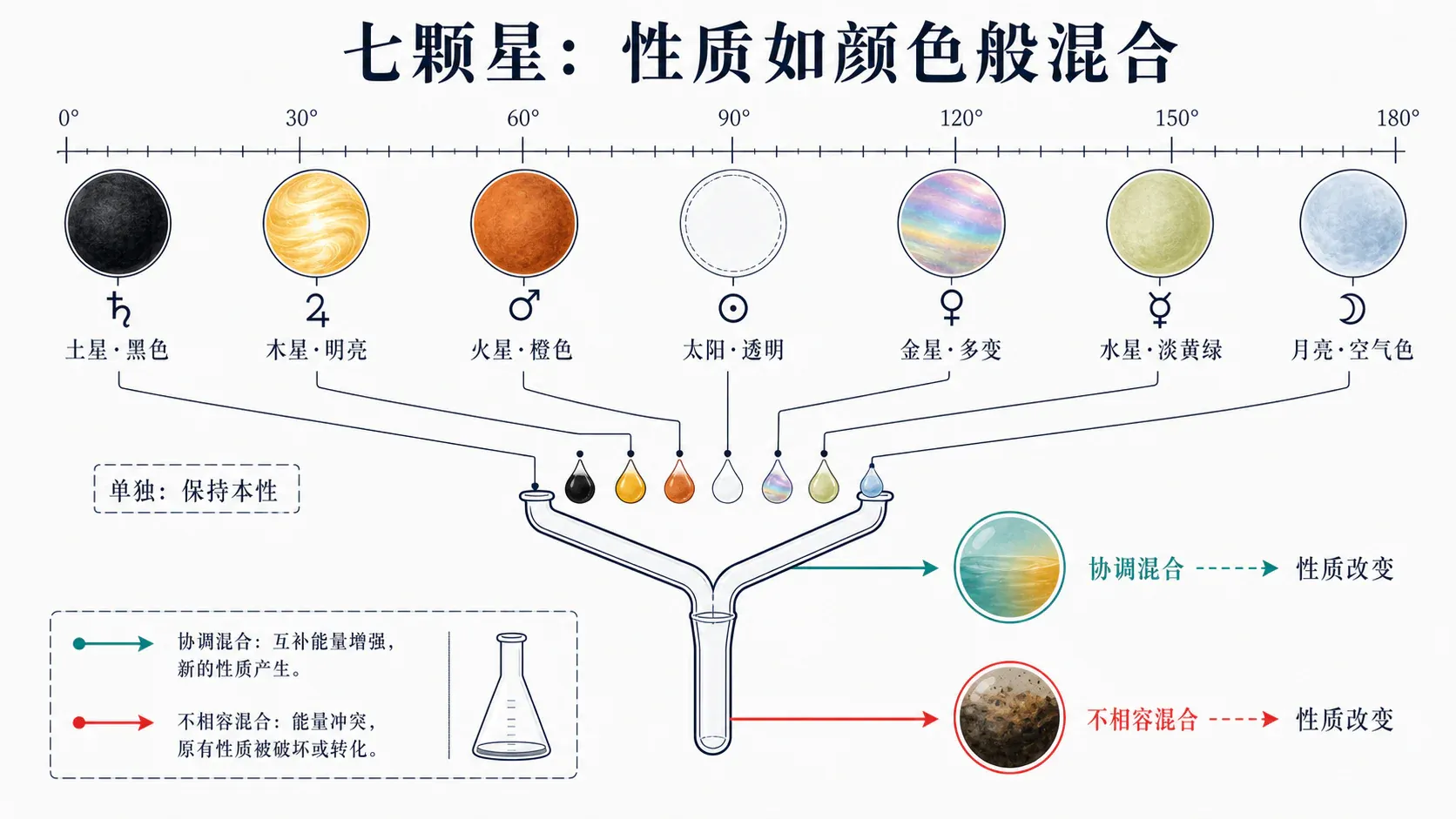 七颗星:性质如颜色般混合