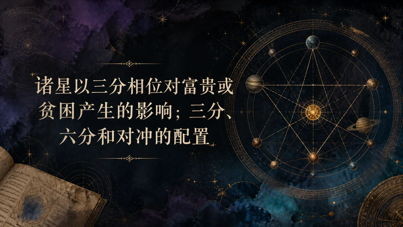 诸星以三分相位对富贵或贫困产生的影响;三分、六分和对冲的配置 封面