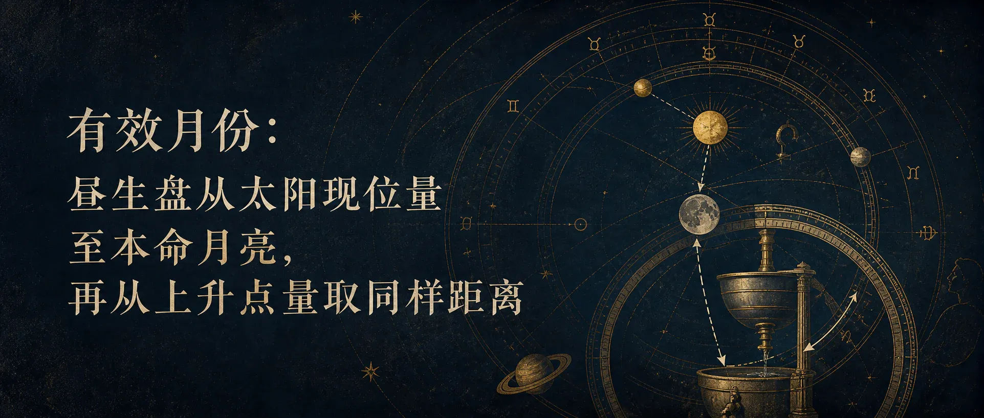 瓦伦斯占星选集卷五·第六节:有效月份:昼生盘从太阳现位量至本命月亮,再从上升点量取同样距离封面