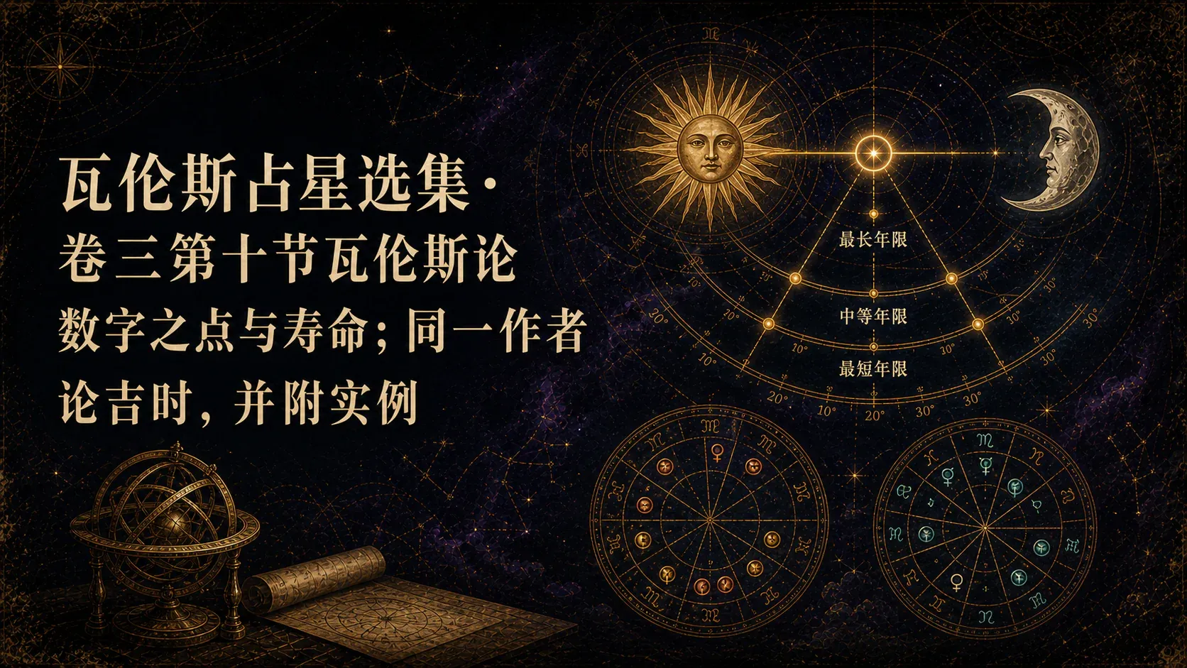 瓦伦斯占星选集·卷三第十节瓦伦斯论数字之点与寿命;同一作者论吉时,并附实例 封面